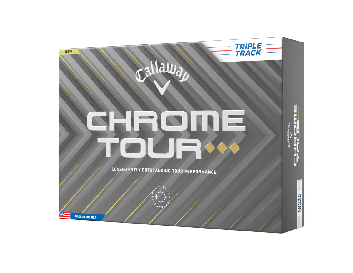 Callaway Chrome Tour Triple Diamond ball white front view suggesting distance potential
