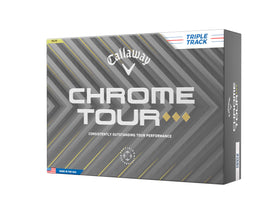 Callaway Chrome Tour Triple Diamond ball white front view suggesting distance potential