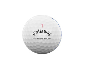 Callaway Chrome Tour Triple Track on green aids line reading and alignment.