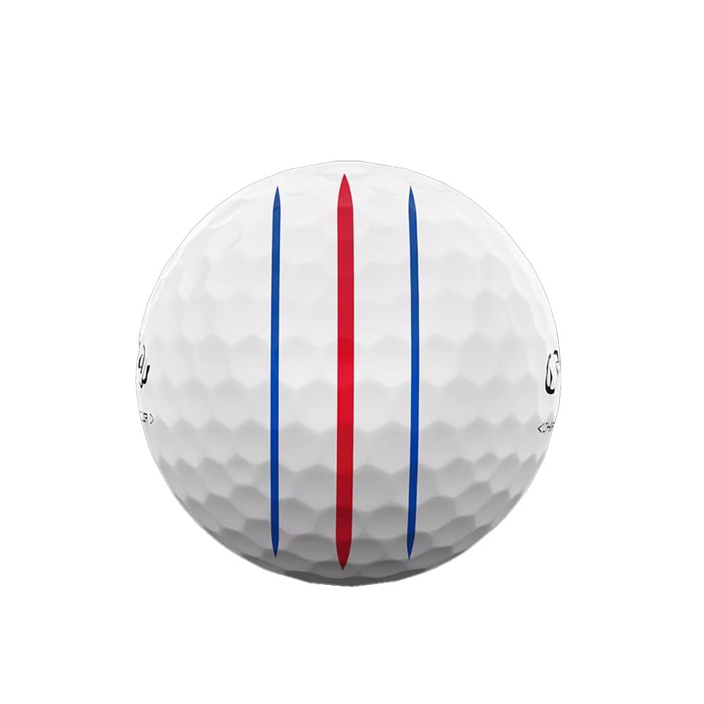Callaway Chrome Tour Triple Track seamless Tour Aero pattern on the ball.
