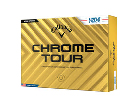 Callaway Chrome Tour white ball with Triple Track helps align your putts for better accuracy.