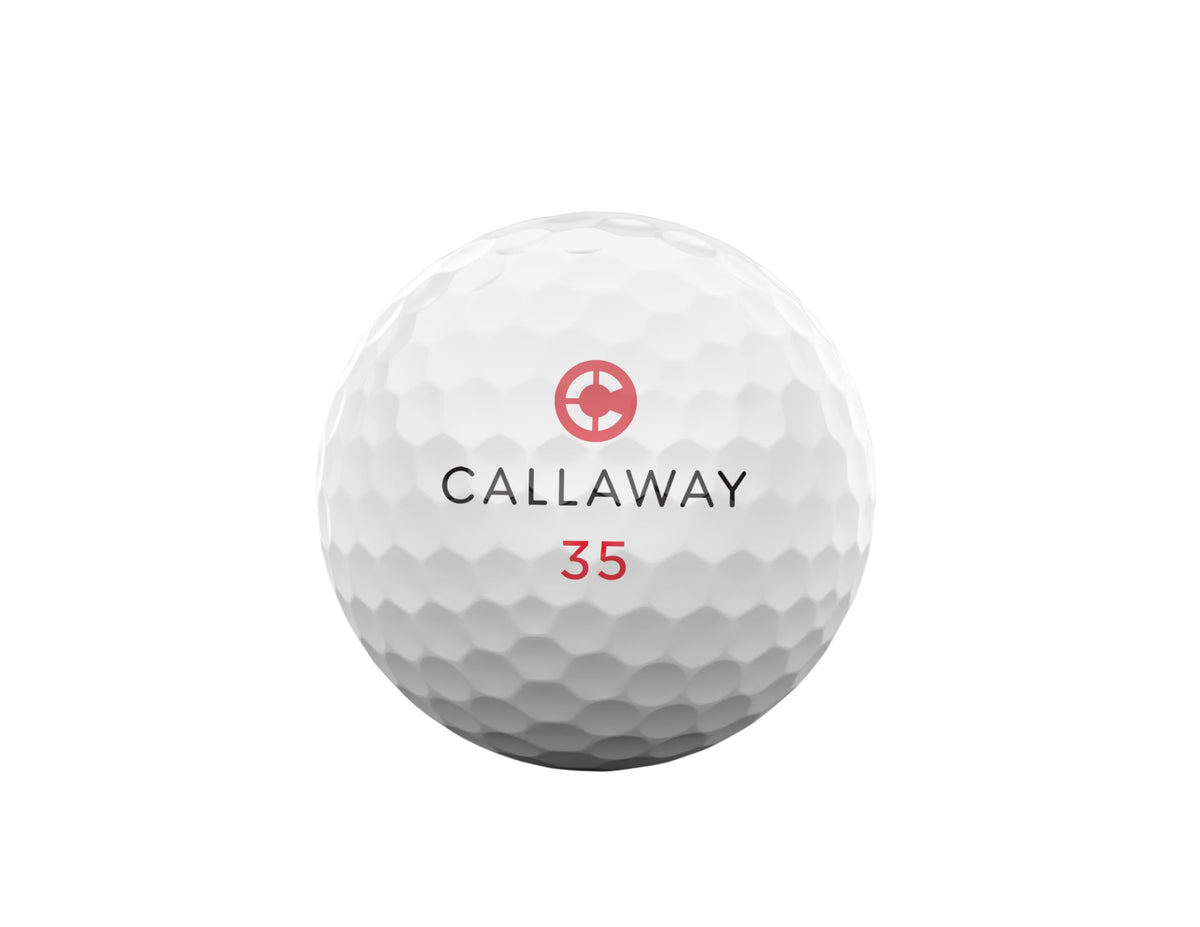 Callaway Chrome Tour X 2026 ball side view showcases durable performance and tour-ready flight.