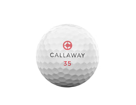 Callaway Chrome Tour X 2026 ball side view showcases durable performance and tour-ready flight.