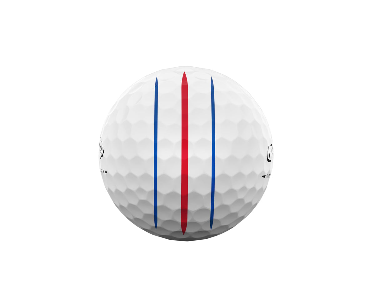 Callaway Chrome Tour X 2026 ball with aerodynamic package for stable flight.