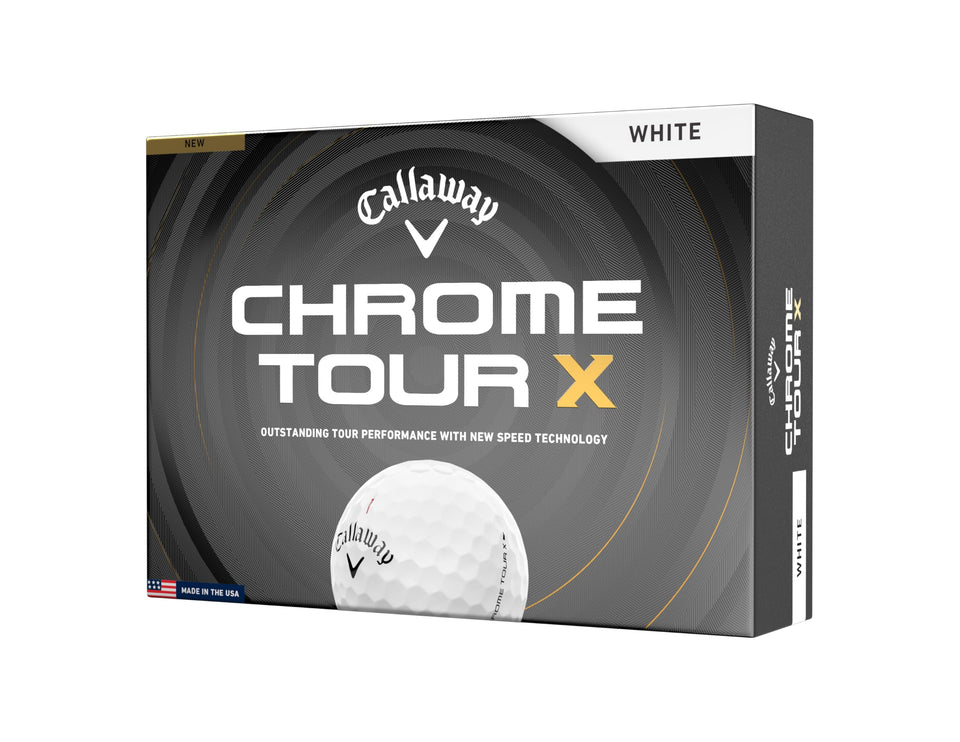Callaway Chrome Tour X 2026 front view ball pack for distance and control