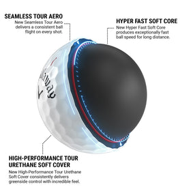 Callaway Chrome Tour X ball in flight demonstrating trajectory