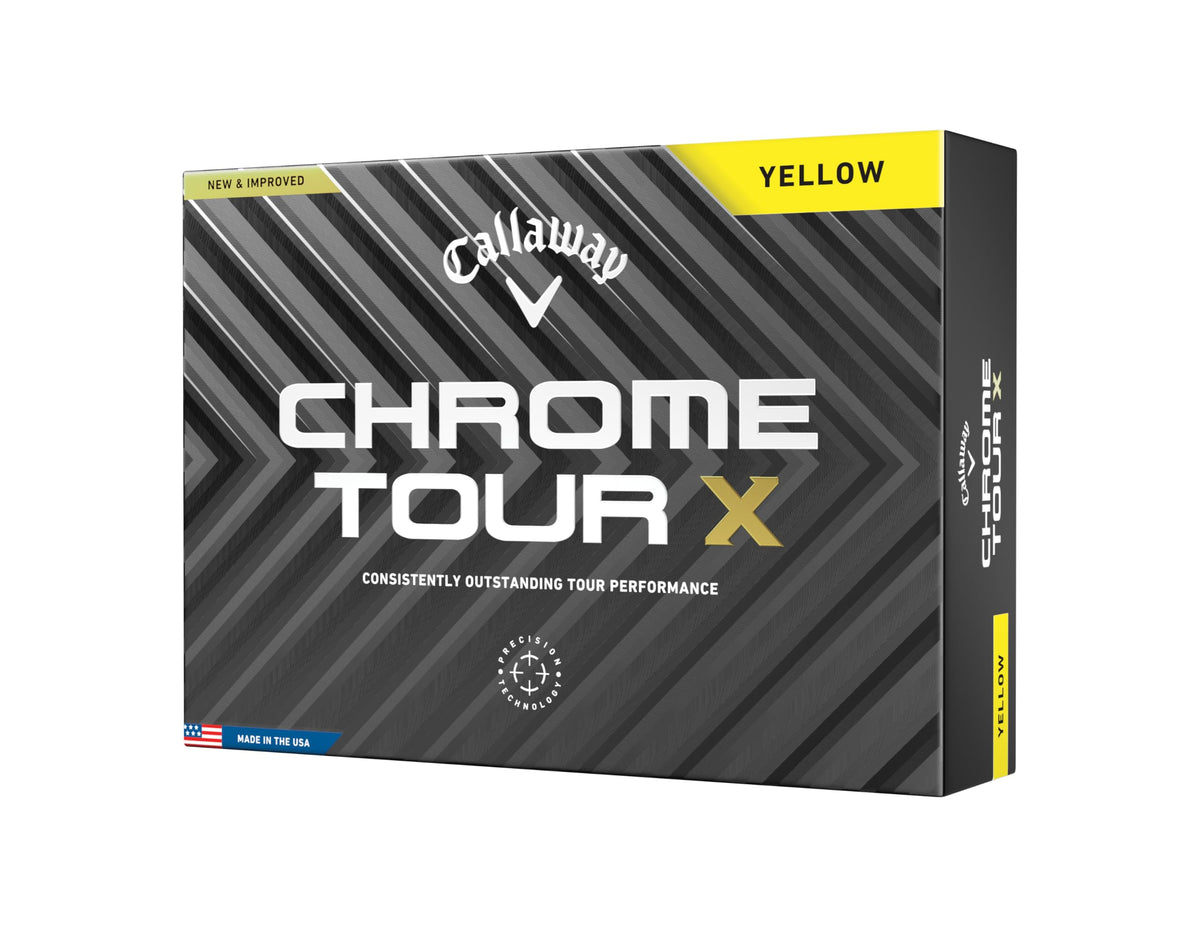 Callaway Chrome Tour X yellow pack for consistent tour performance.