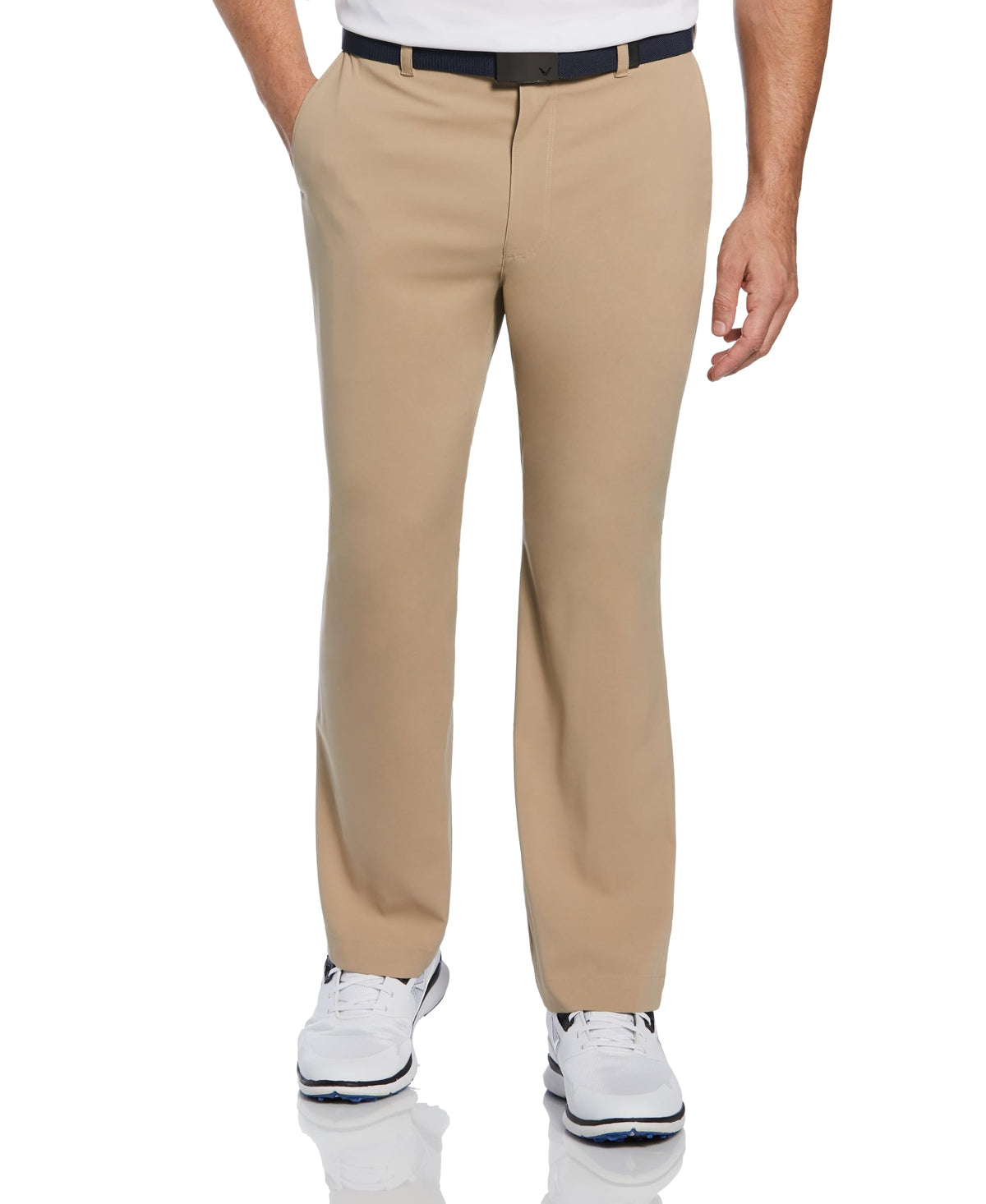 Callaway Classic Pants Chinchilla front view highlighting moisture-wicking performance for on-course comfort.
