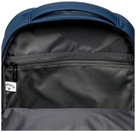 Callaway Clubhouse Backpack Navy trolley pass-through for easy travel with luggage.