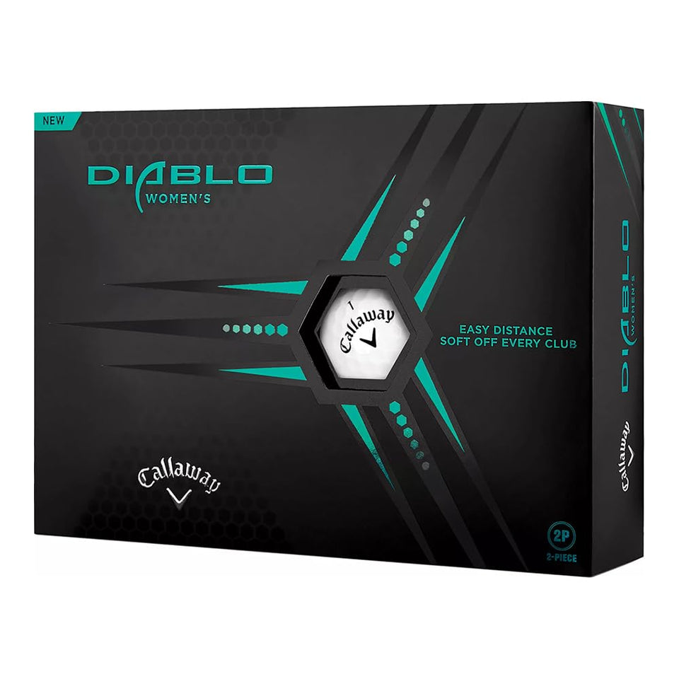 Callaway Diablo women's golf balls front view showing balanced distance and spin potential.