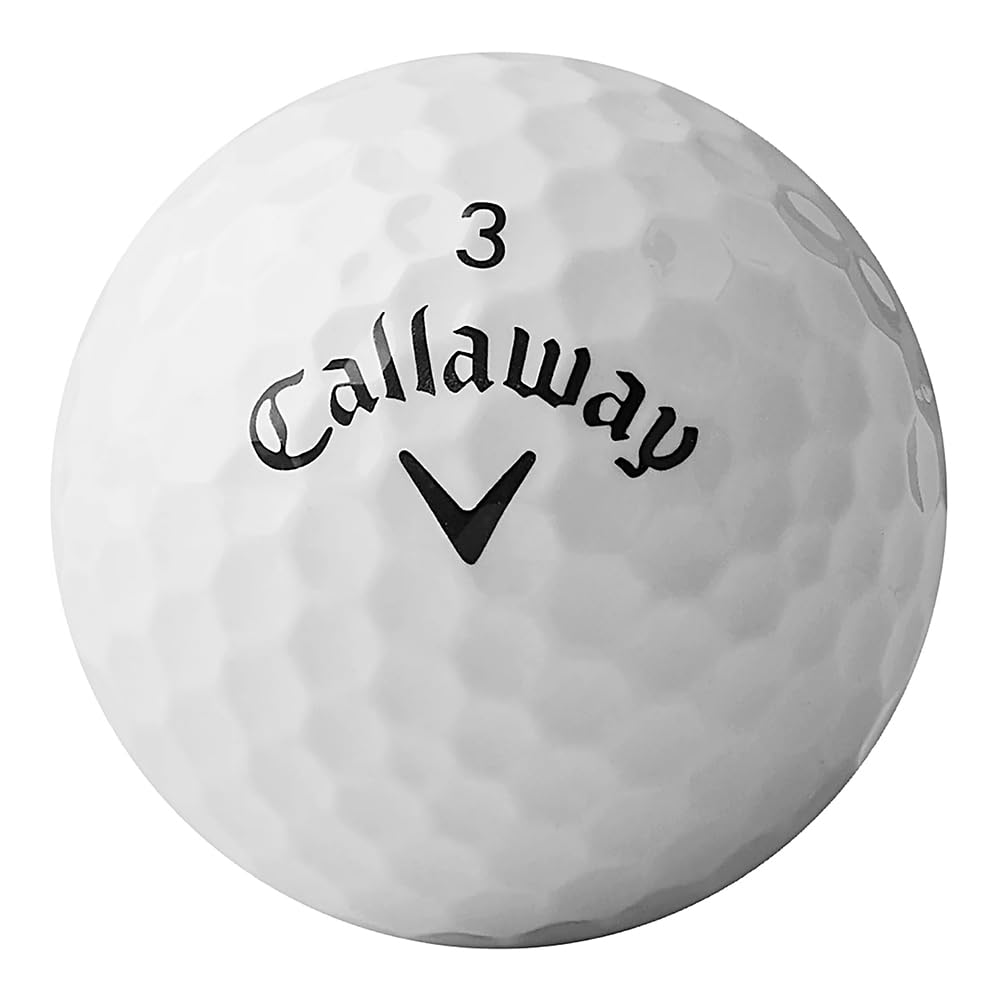 Callaway Diablo women's golf balls pack close-up highlighting two-piece construction and soft center.