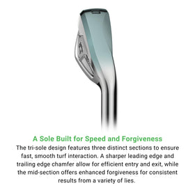 Callaway Elyte Approach Wedge grind view supports versatile bunker and tight lies.