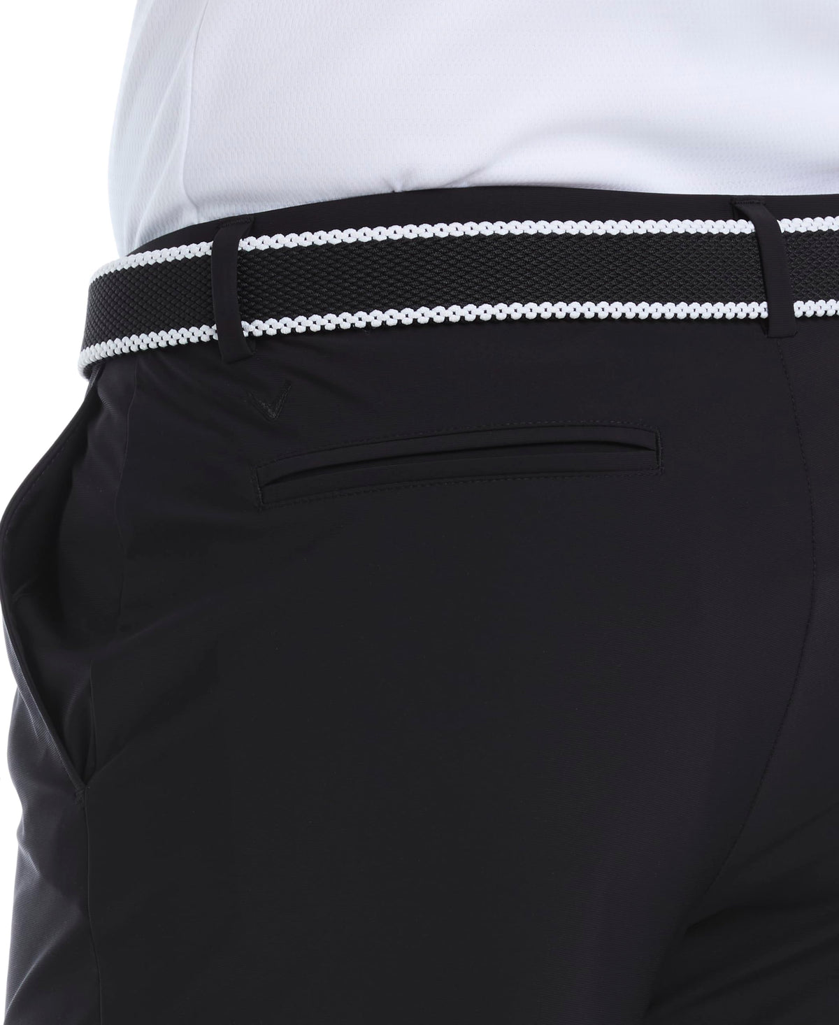Callaway Epic shorts close-up, tricot fabric texture, quick-dry performance.