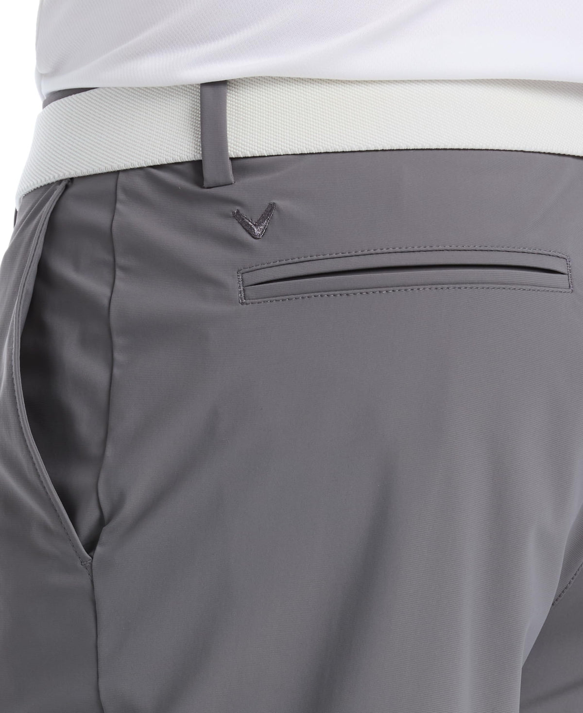 Callaway Epic Pull-On Shorts fabric detail highlighting tricot construction and sun protection.