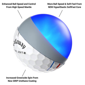 Callaway ERC Soft ball in hand highlighting soft feel.