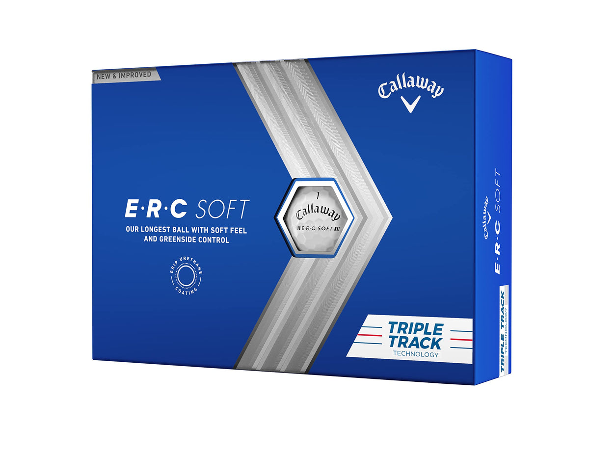 Callaway ERC Soft triple-track ball close-up for precise alignment.