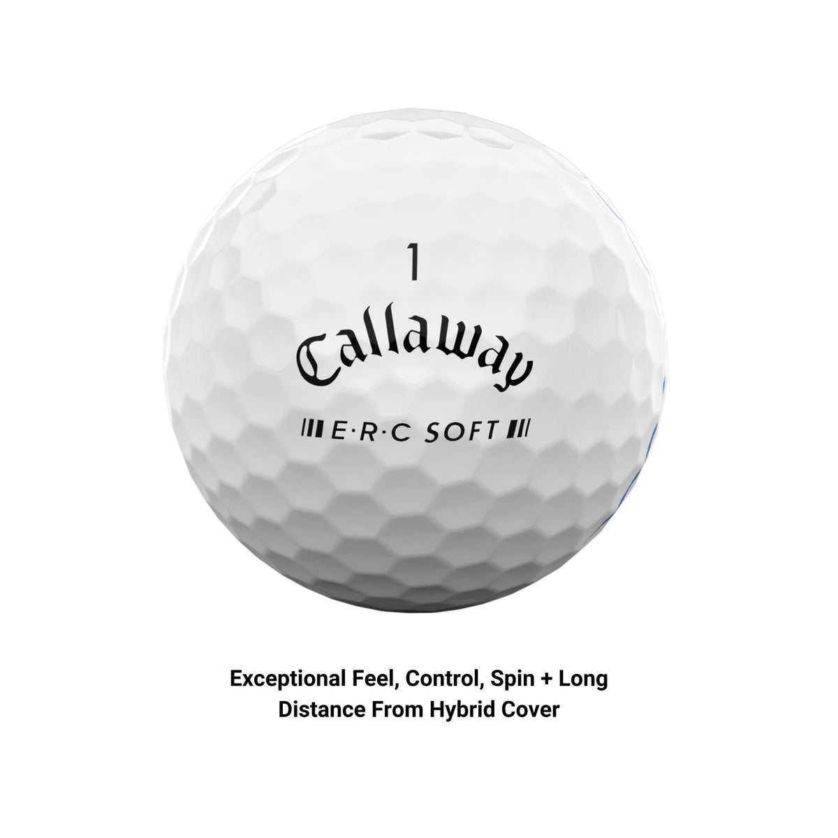 Callaway ERC Soft white ball on green for improved visibility.