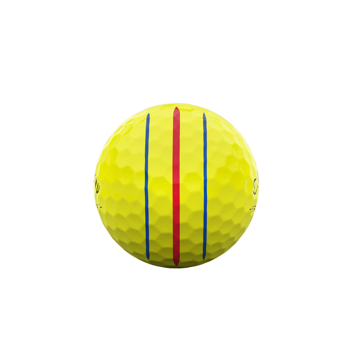 High-speed mantle visible on Callaway ERC Soft Yellow ball for faster ball speed.