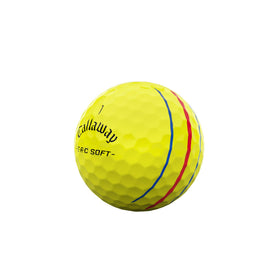 Callaway ERC Soft Yellow ball with urethane coating enhancing greenside spin and control.