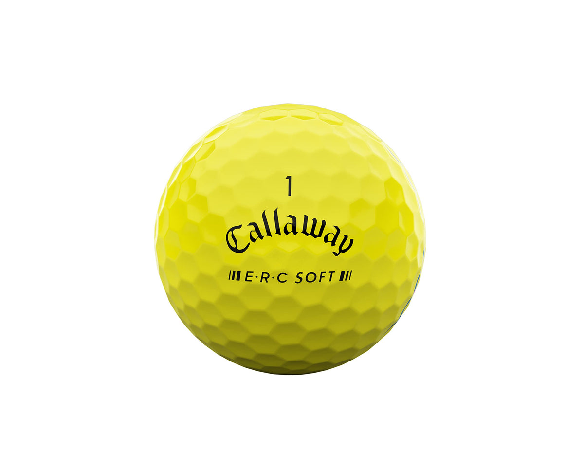 Callaway ERC Soft yellow triple track ball pack shot for quick online viewing