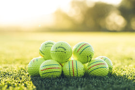 Callaway ERC Soft yellow triple track ball triple track lines detail