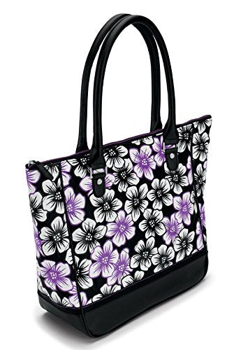 Callaway Uptown Tote Floral Black/Coral fabric close-up showing durability and print