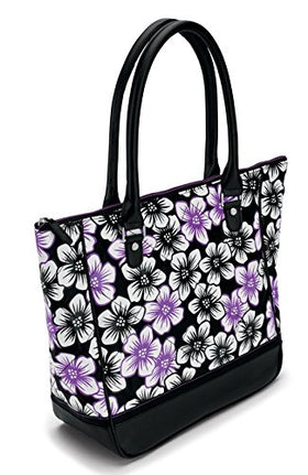 Callaway Uptown Tote Floral Black/Coral fabric close-up showing durability and print