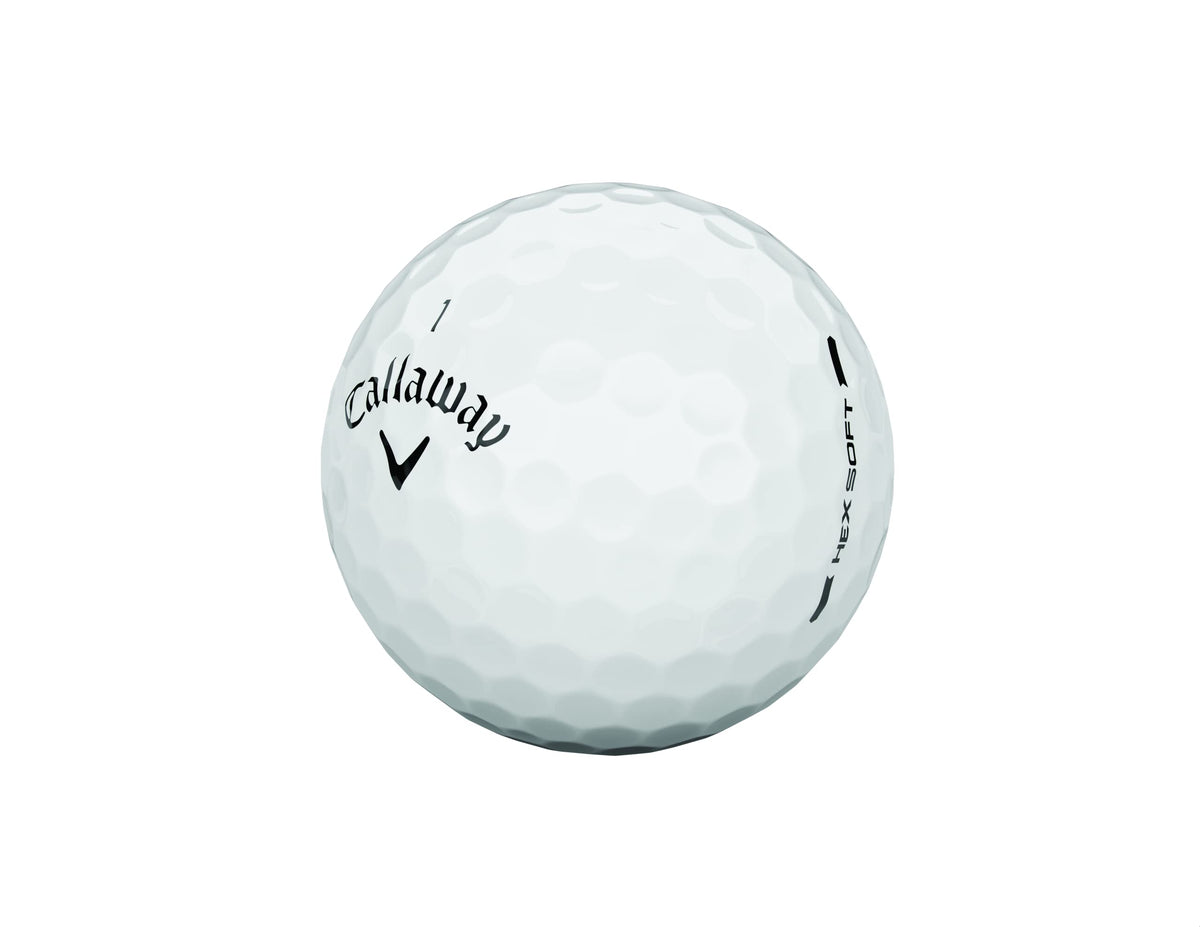 Two dozen white Callaway Hex Soft balls with HEX aerodynamics ready