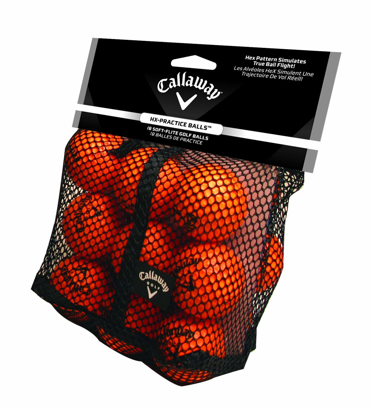 Callaway HX Soft Flight foam practice ball with mesh carry bag for easy transport