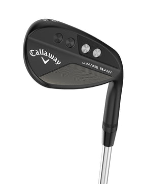 Callaway Jaws RAW Matte Black Lob Wedge grooves closeup for control and spin.