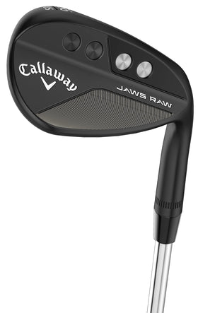Callaway Jaws RAW matte black lob wedge left-handed 60° with maximum spin potential.