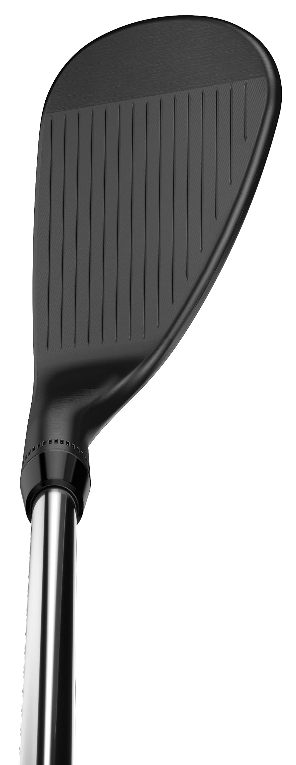 Silhouette of Callaway Jaws RAW matte black lob wedge highlighting balanced design.