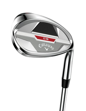 Callaway Mack Daddy CB Wedge left-handed face closeup showing forgiving cavity-back design.