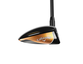 Callaway Mavrik fairway 5 wood grip close-up highlighting control.