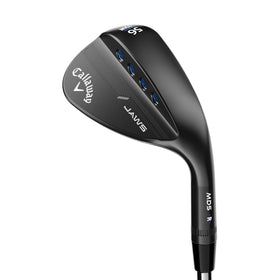 Callaway MD5 Jaws wedge chrome finish close-up showing sharp edge grooves for spin control.