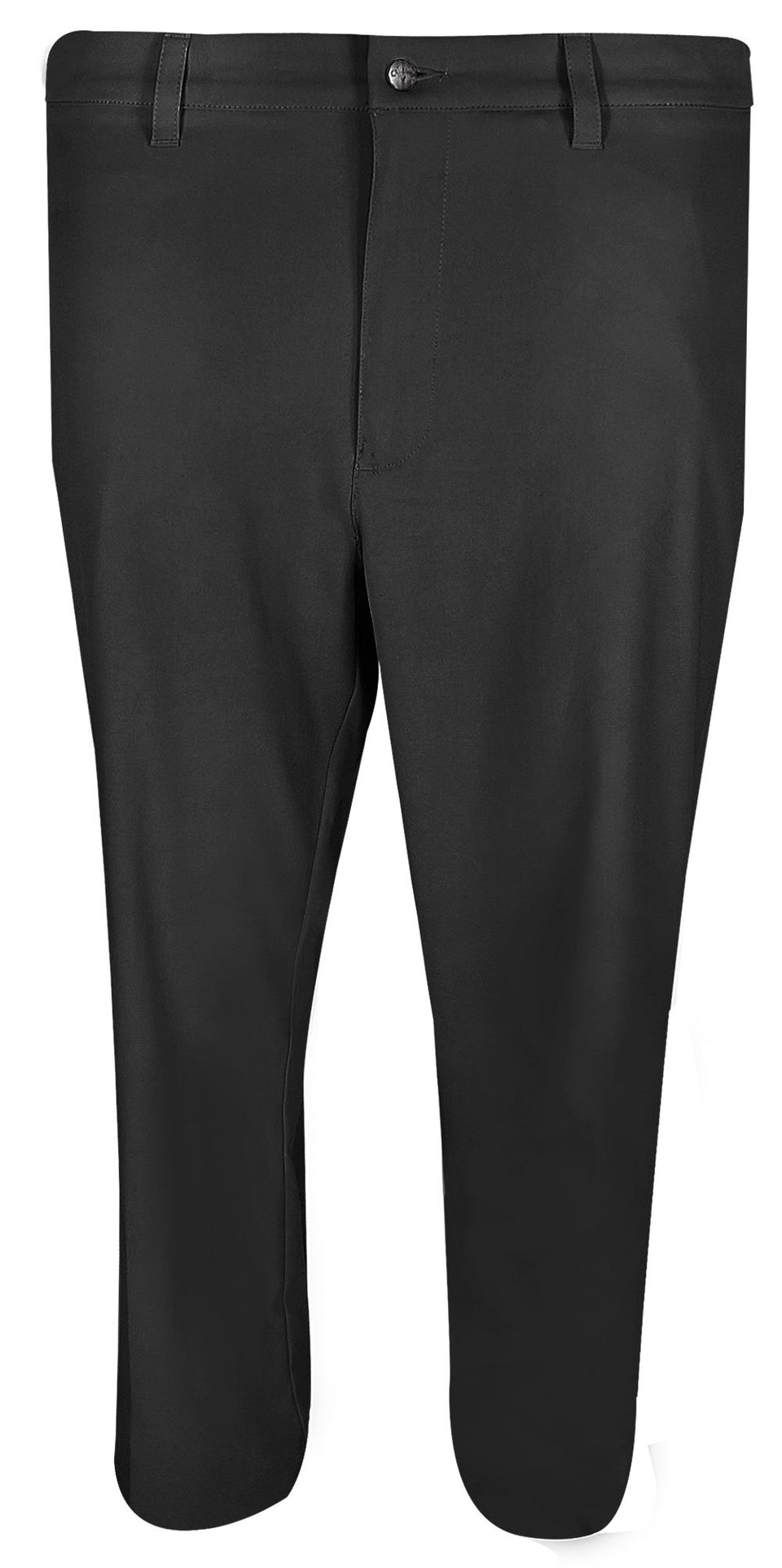 Callaway men's golf pants flat front in Caviar, 30x30, with moisture-wicking fabric.