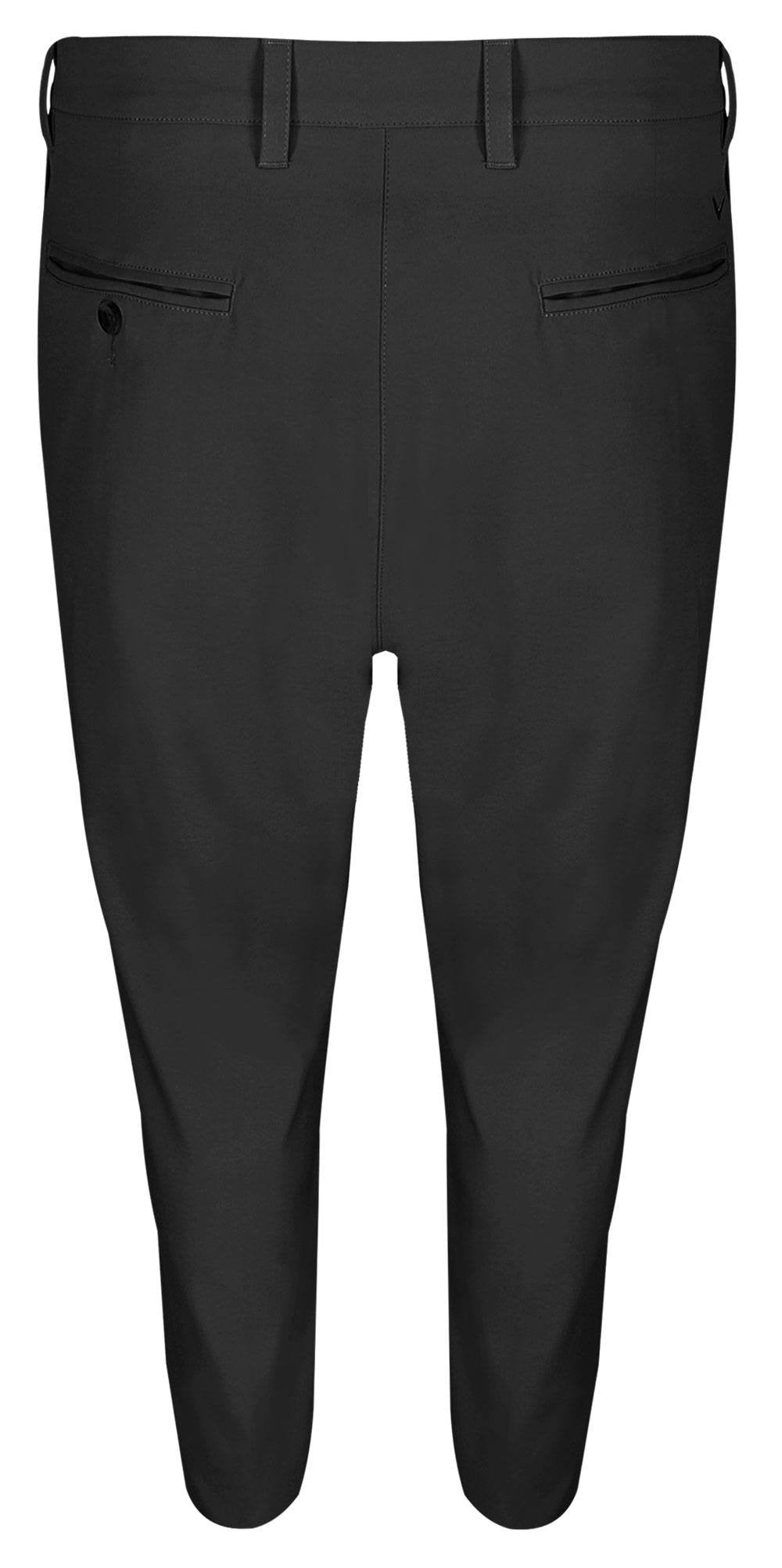 Callaway pants side view showing expandable waistband and stretch for movement.