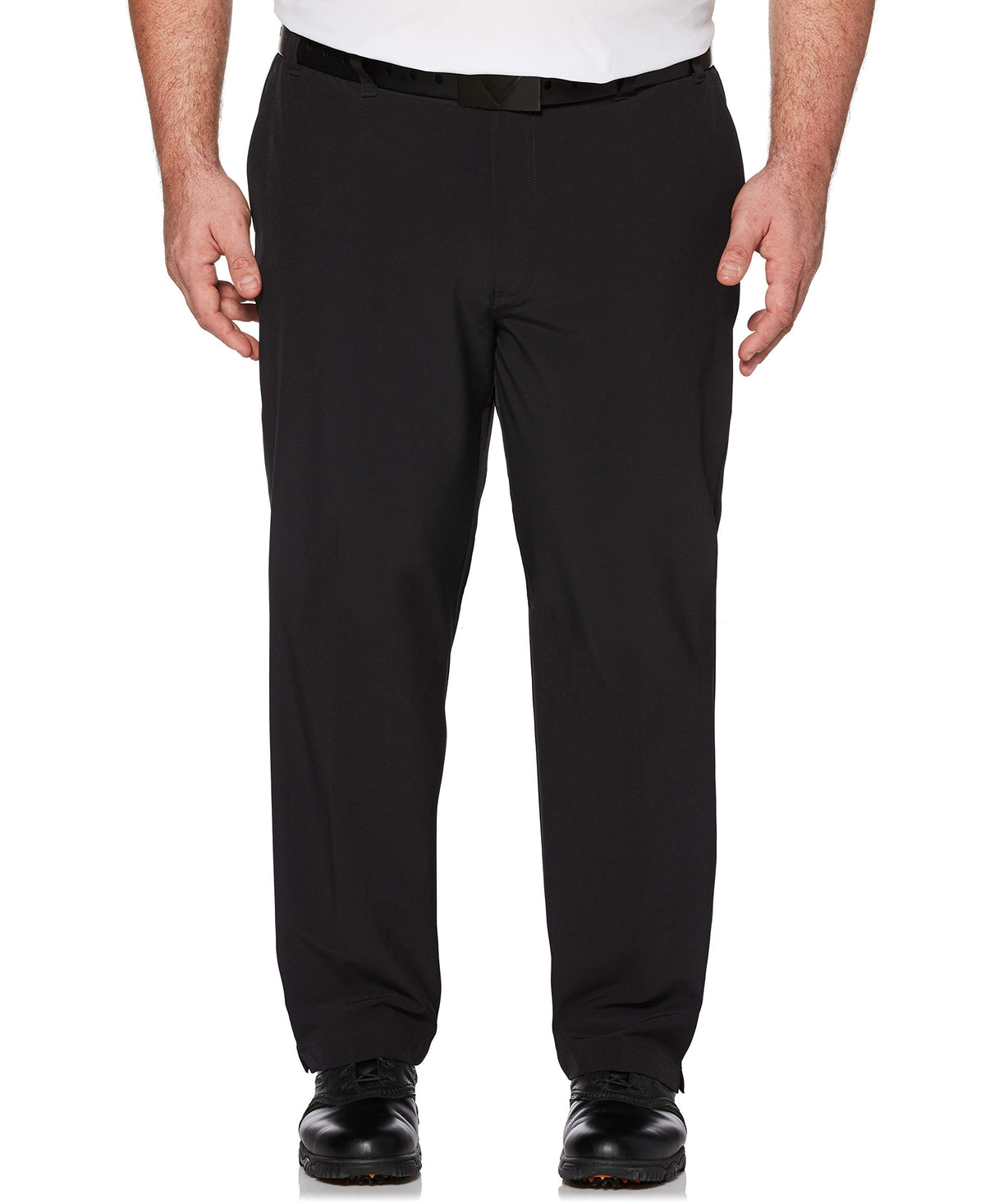 Callaway men's lightweight tech pant with active waistband, front view shows flexible motion
