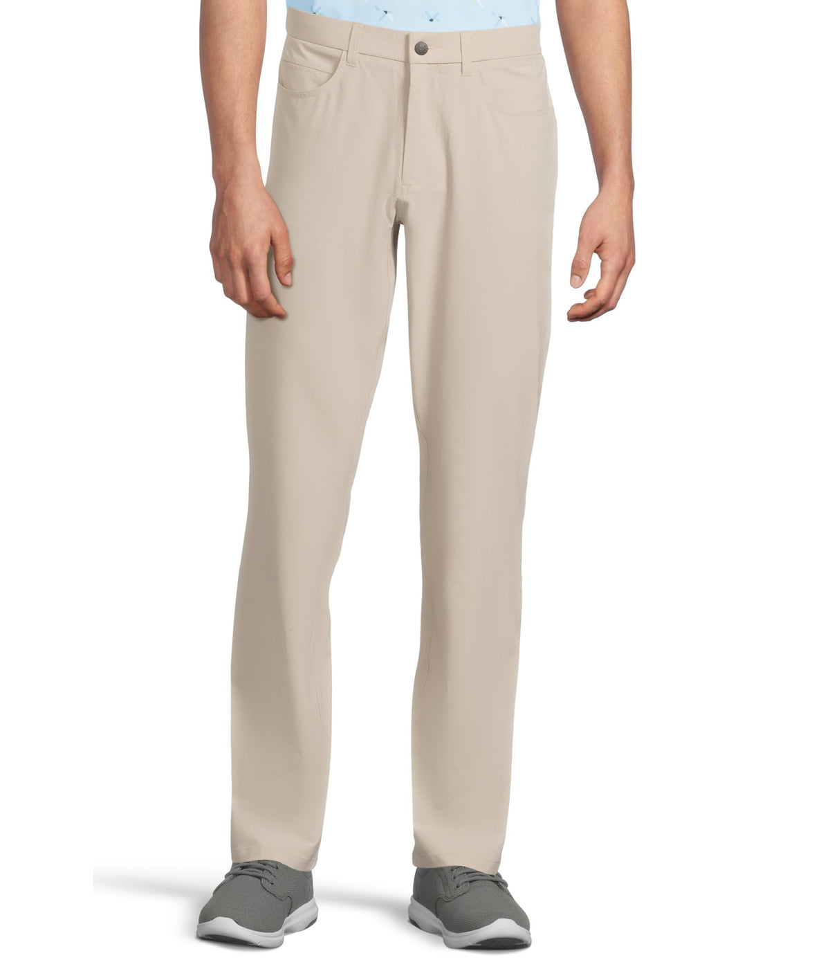 Callaway Men's Premium Pants Silver Lining front view highlight lightweight, comfortable fit.