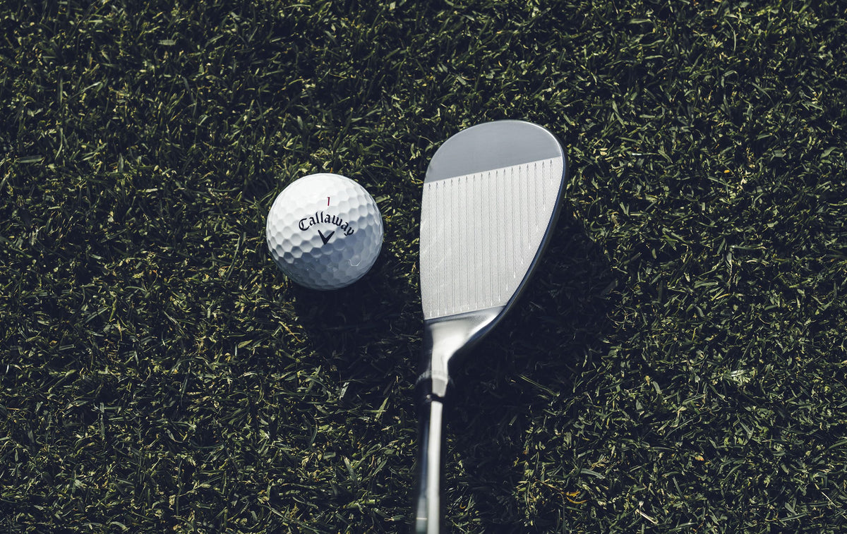 Callaway Opus Chrome Spin Gen Face Technology for enhanced greenside spin.