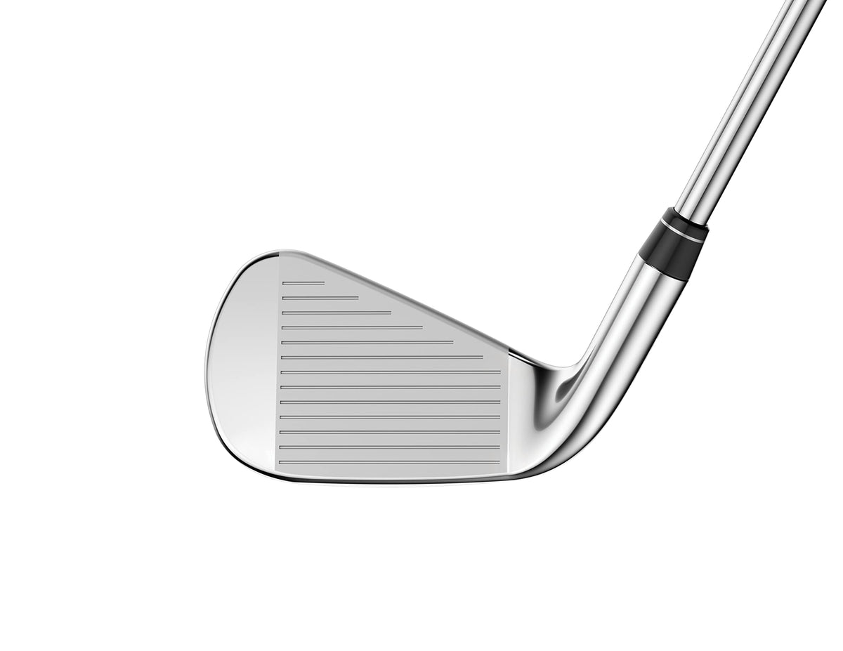 Callaway Paradym 8 iron refined shape at address improves alignment and setup.