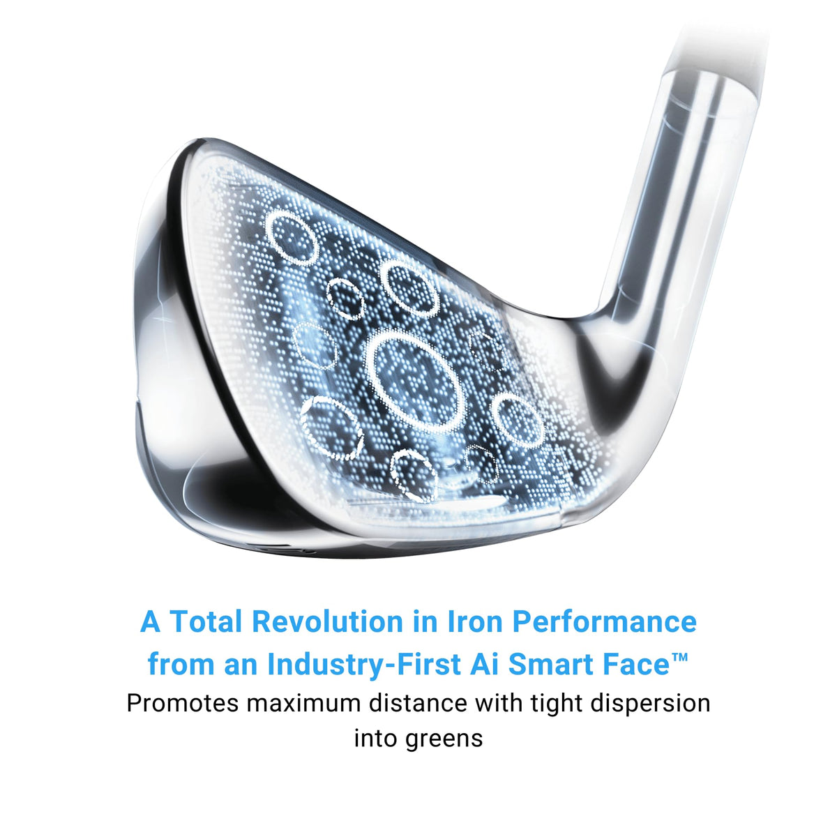 Callaway Paradym AI Smoke 8 Iron face close-up showing precise milling for consistent impact.