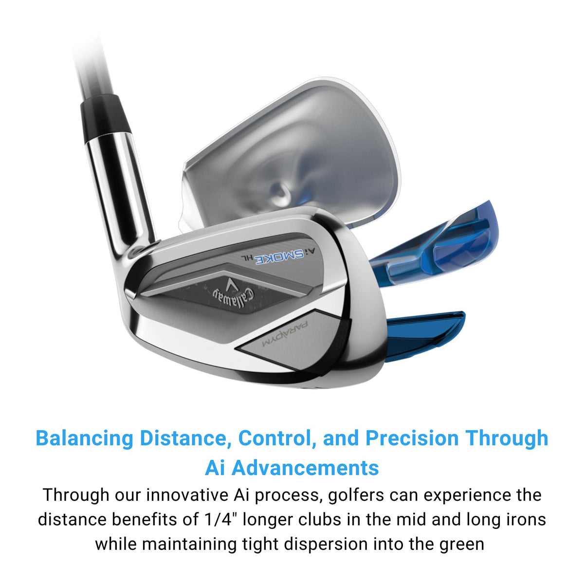 Callaway Paradym AI Smoke HL 6 Iron head profile emphasizing optimized weight