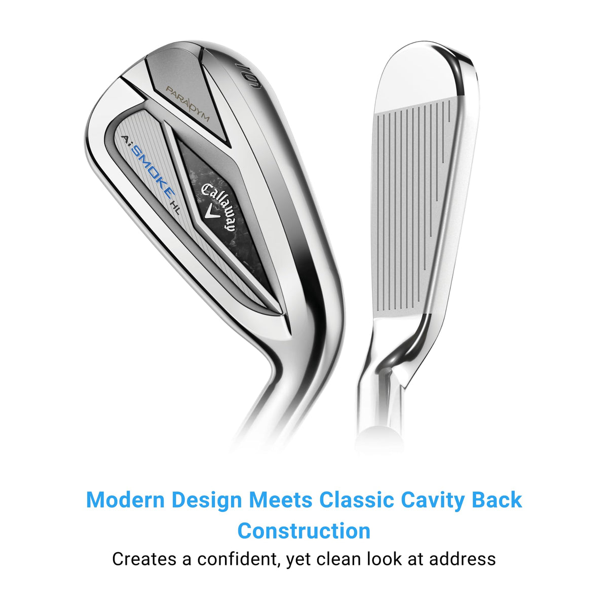 Callaway Paradym AI Smoke HL 7 Iron aero-profile; promotes stable launch.