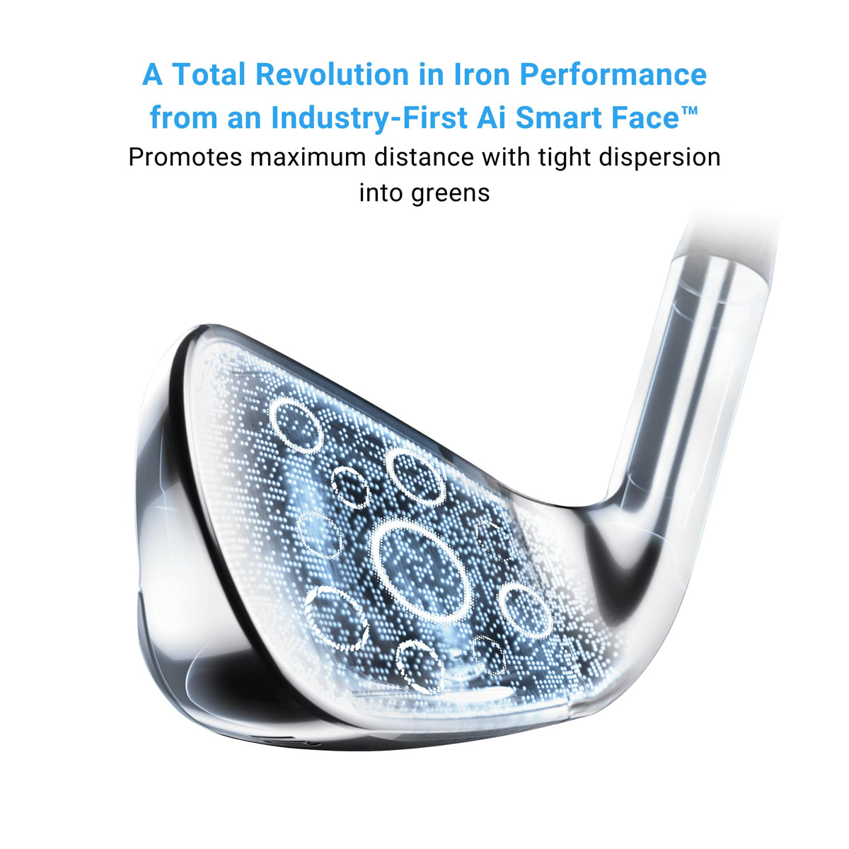 Callaway Paradym AI Smoke HL 7 Iron face close-up for consistent turf contact.