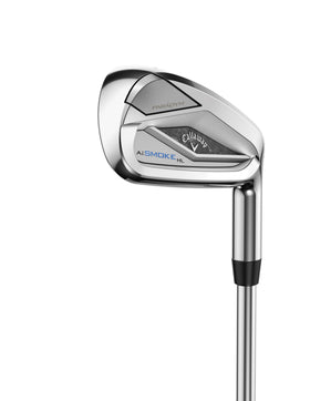 Callaway Paradym AI Smoke HL 7 Iron head view; higher launch benefits.
