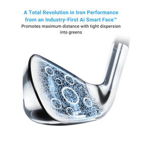 Callaway Paradym AI Smoke HL 8 Iron face closeup highlighting precision for greens.