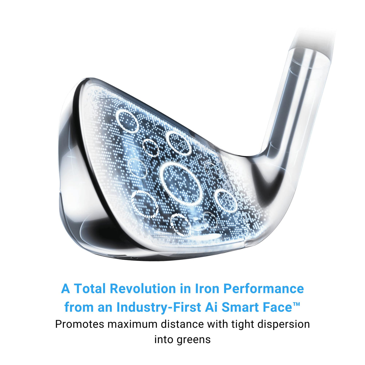 Callaway Paradym AI Smoke Max Fast 7 Iron graphite face closeup highlighting forgiveness potential