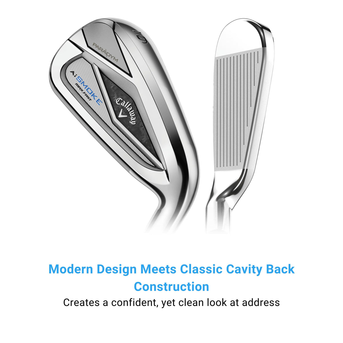 Callaway Paradym AI Smoke Max Fast 8 Iron close-up surface detail for feel