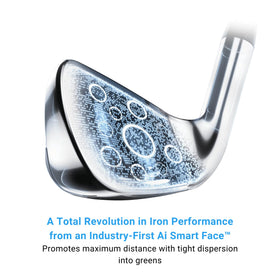 Callaway Paradym AI Smoke Max Fast 9 Iron face close-up emphasizing launch potential.